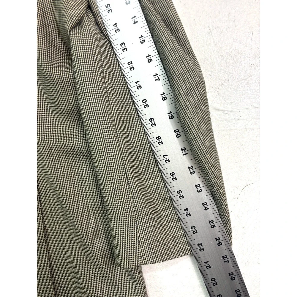 Ralph Lauren 54R Beige Black Nailhead Silk Wool Blazer Jacket Sport‎ Suit Coat